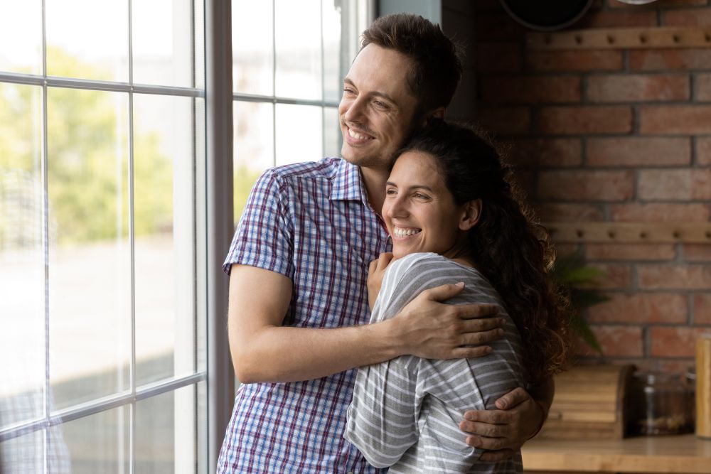 Happy couple in new home all connected after paying fees