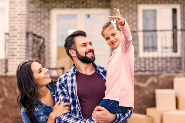 Australian family buying a new home